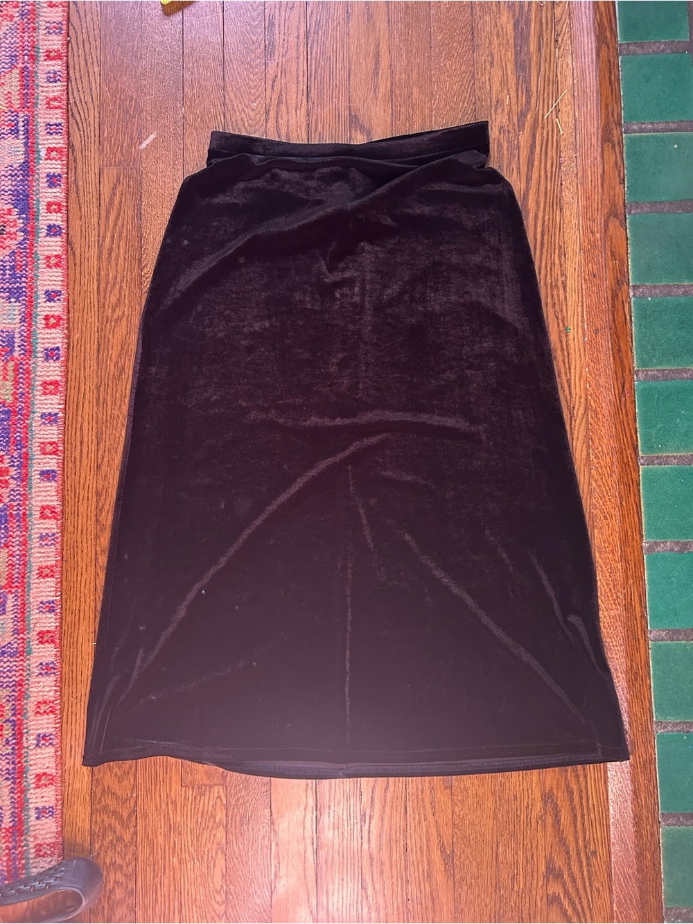 Vintage Black Velvet A-Line Skirt